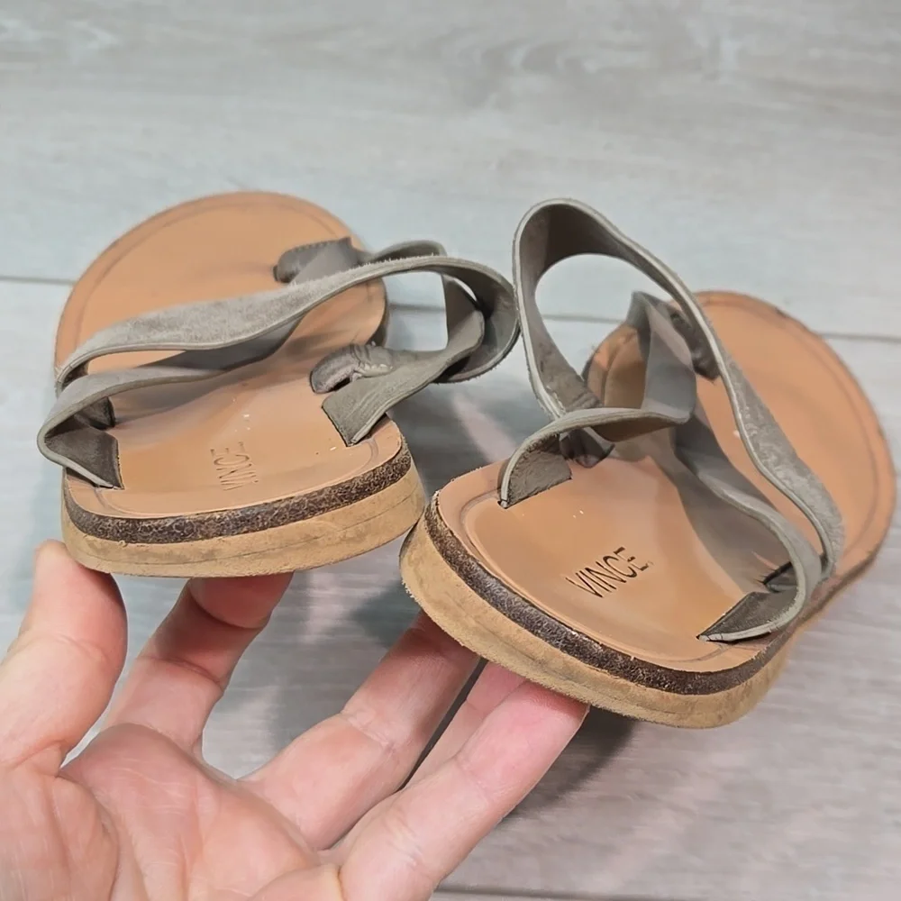 Vince Women Sandals Leather Thong Flats shoes sz 7M